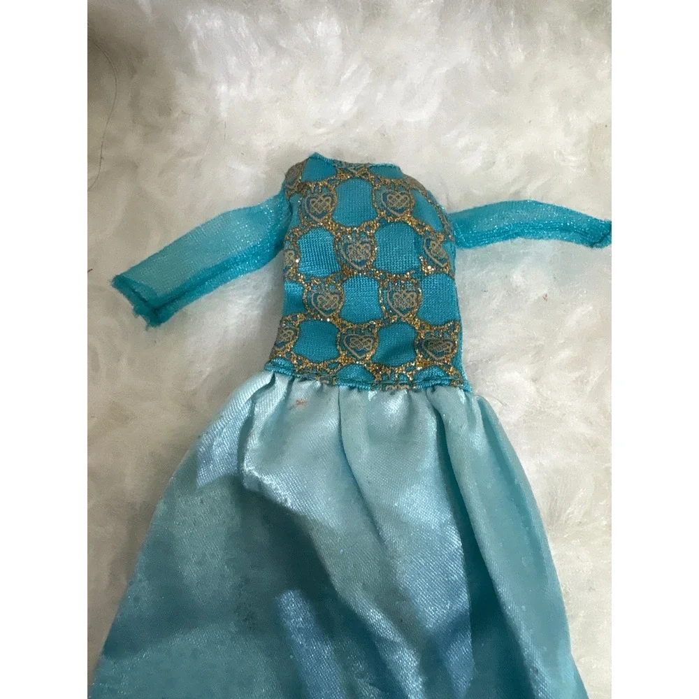 Disney Merida Doll Dress Brave Teal Blue Gold Celtic Bear Gown Outfit Excellent
